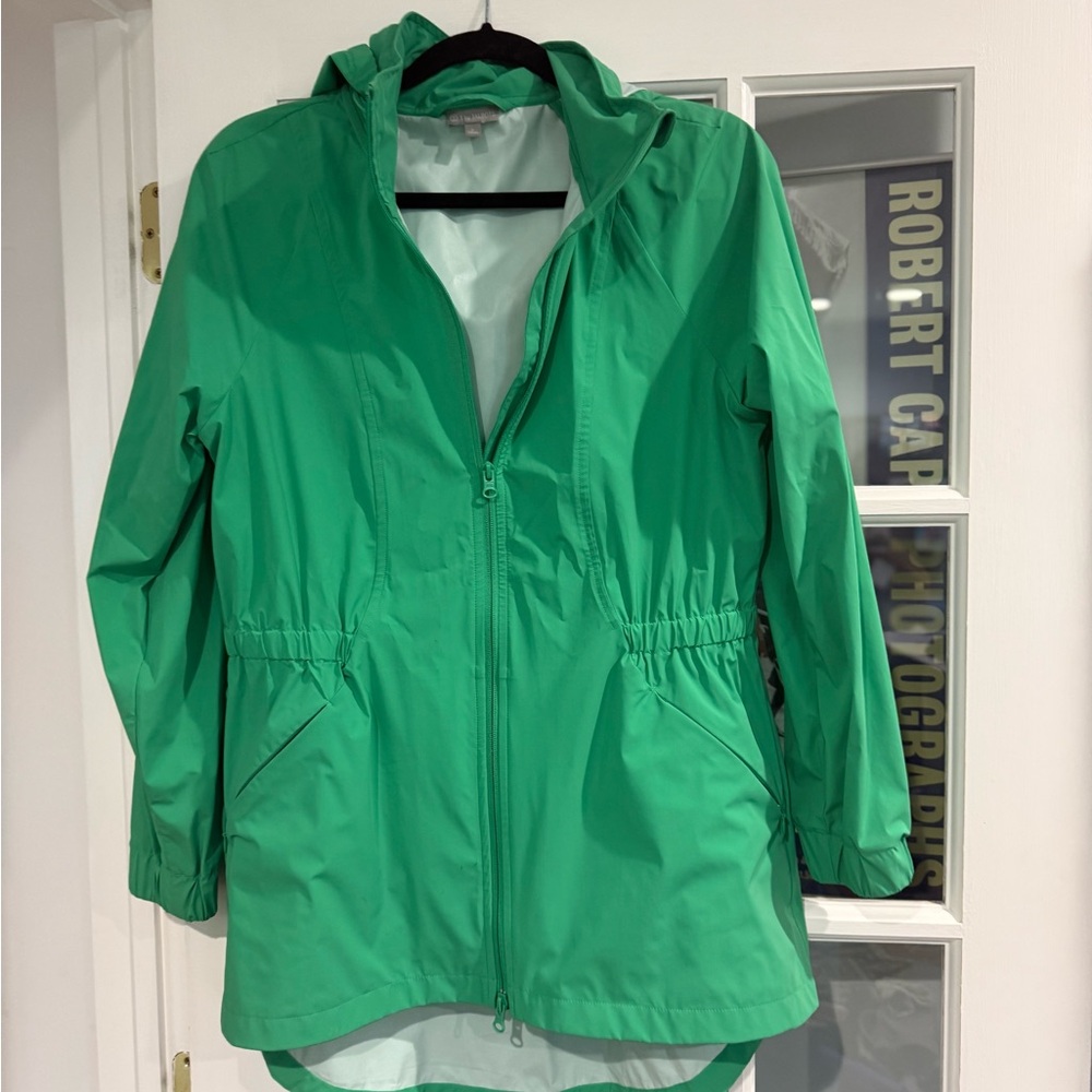 NWOT T by Talbots Lightweight Green Hooded Rain Jacket S